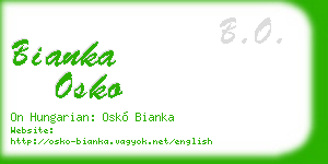 bianka osko business card